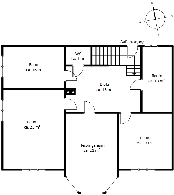 Stilvolle Rotklinker-Villa nahe der Waitzstraße - Untergeschoss (854)