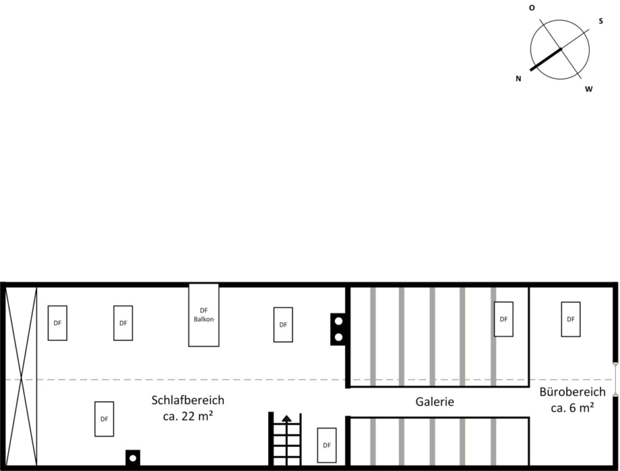 150 Meter bis zur Elbe - Galeriegeschoss (6536)