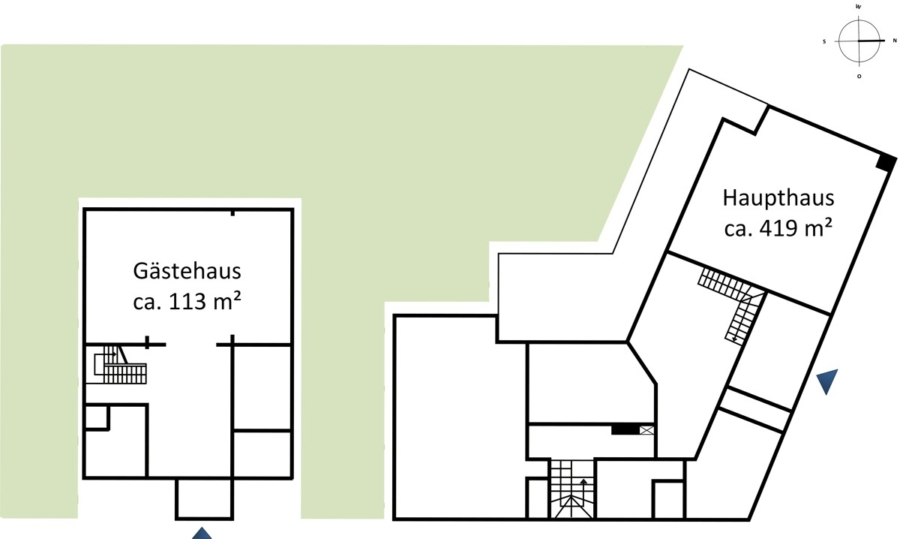 Exklusives Anwesen mit Gästehaus an der Wittenbergener Heide - Grundstücksplan (6557)