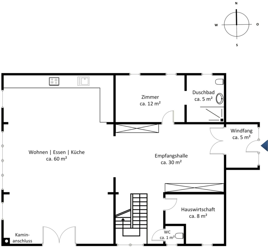 Exklusives Anwesen mit Gästehaus an der Wittenbergener Heide - Gästehaus - Erdgeschoss (6562)