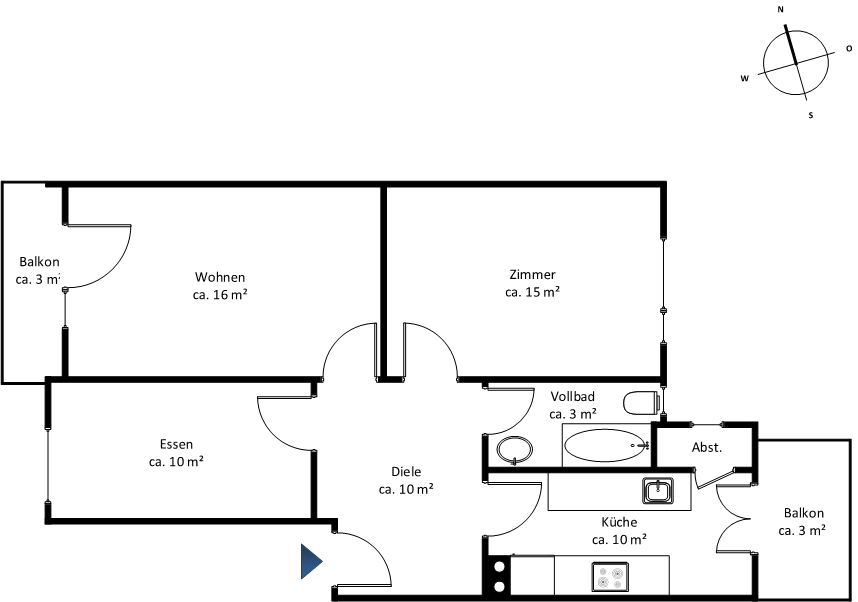 Vermieteter Altbauklassiker in Eppendorf - 2. Obergeschoss (934)
