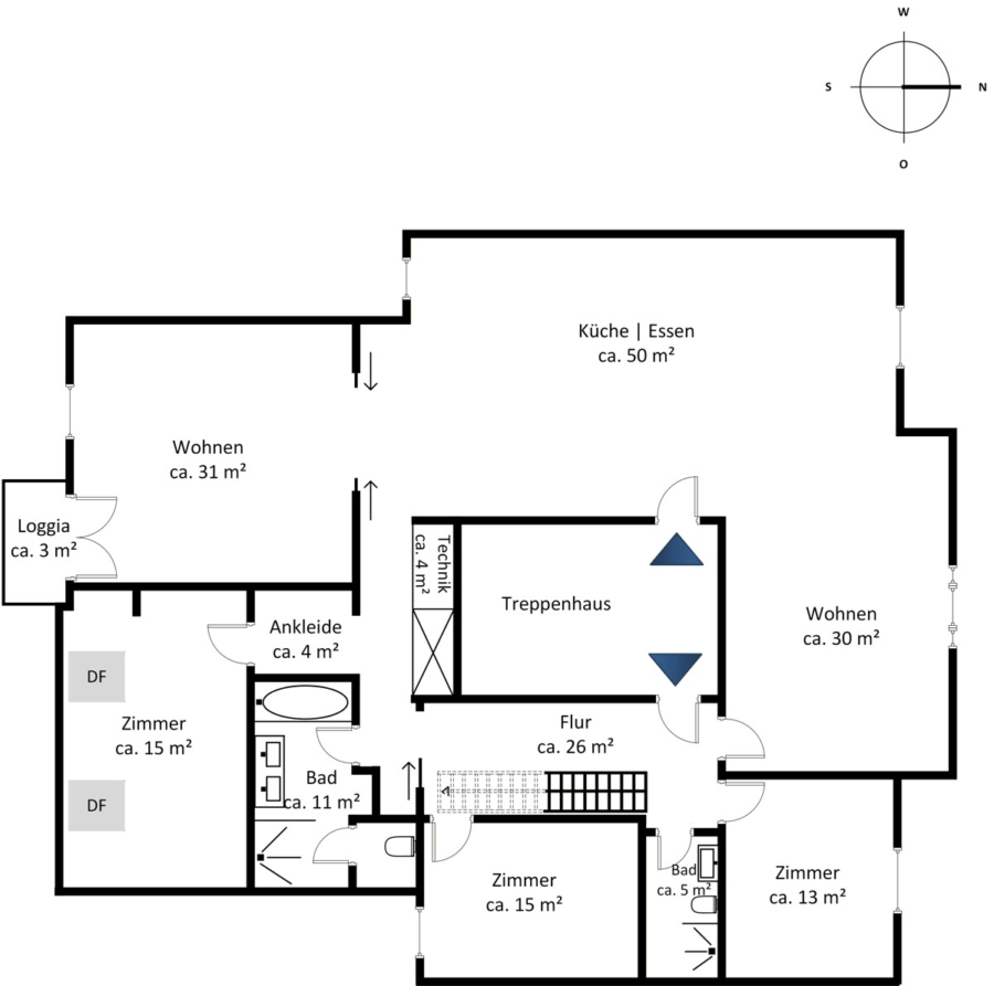 Neubau-Dachgeschoss mit Dachterrasse im Denkmal - Dachgeschoss - Wohnung 09 (6875)